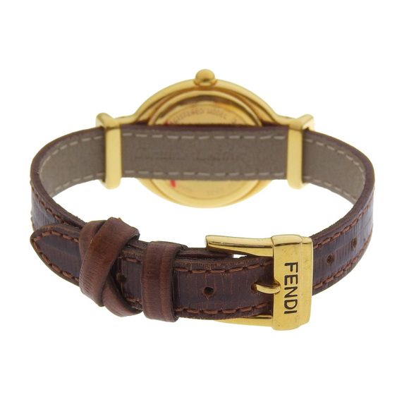 Fendi Women's 640L Gold-Plated Quartz Watch with Analog Display and Silver Dial - Picture 6 of 11